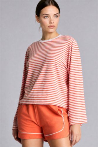Women Orange Standard Fit Long Sleeve T-Shirt
