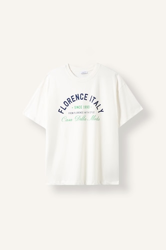 Women Ecru Oversize Fit Short Sleeve T-Shirt