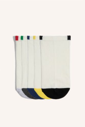 BOYS & TEENS White Boy 5 Piece Cotton Ankle Socks