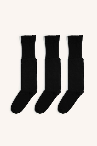 Girl Plain Cotton 3 Piece Pantyhose (3-Pack)