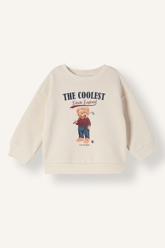 Baby Boys Stone Oversize Fit Crew Neck Sweatshirt