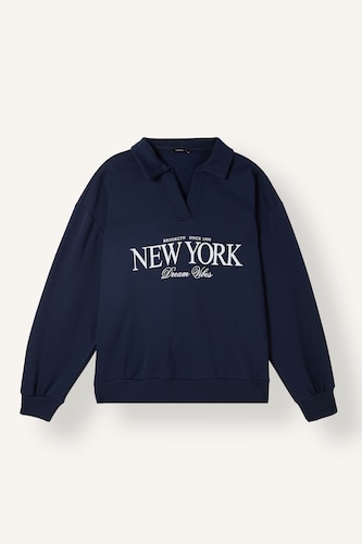 Kadın Lacivert Relax Fıt Kalın Sweatshirt Kumaşı Sweatshirt