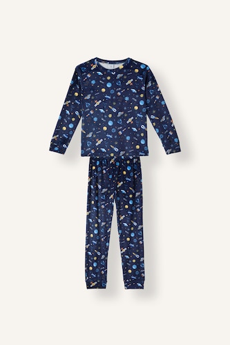 Young Boys - Teen Boys NAVY 2 piece Regular Fit Knitted Pyjamas