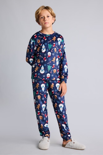 Young Boys - Teen Boys NAVY 2 piece Regular Fit Knitted Pyjamas