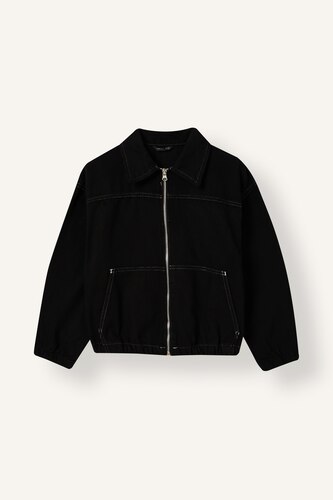Girl 100% Cotton Gabardine Shirt Jacket
