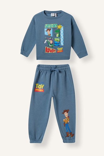 Erkek Bebek Mavi 2'li Takım Toy Story Baskılı Erkek Bebek