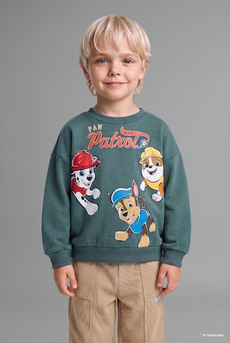 Baby Boy Green Baby Boy Paw Patrol Oversize Sweatshirt