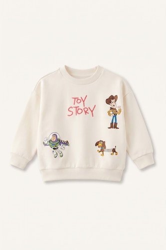Erkek Bebek Ekru Toy Story Oversize Basic Sweatshirt Erkek Bebek