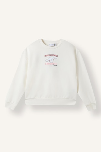 Girl Relaxed Fit Cinnamoroll Crew Neck Sweatshirt