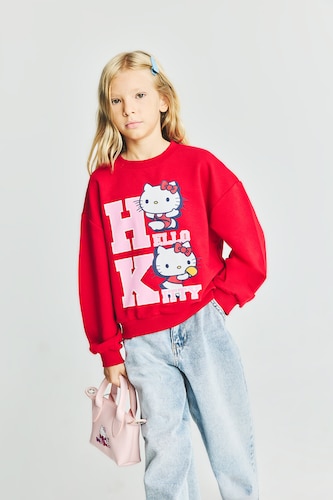 Девочки и подростки Красный Свитшот Relax Fit