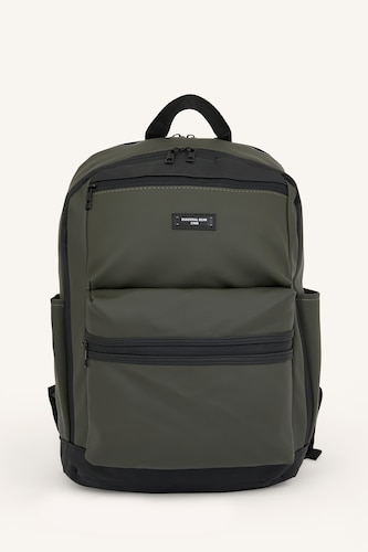 رجال كاكي Faux Leather Backpack