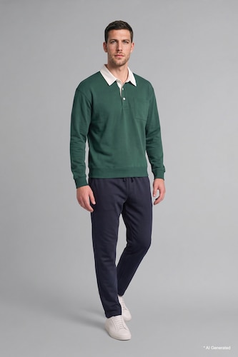 Men Green Relax Fit Thin Sweatshirt Fabric Sweatshirt