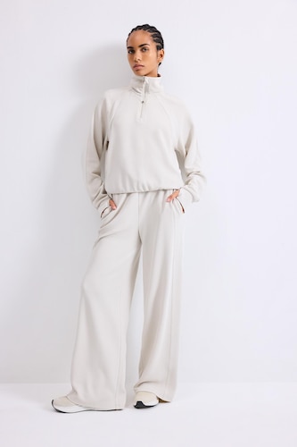 Kadın Taş Wide Leg Waffle Eşofman Altı