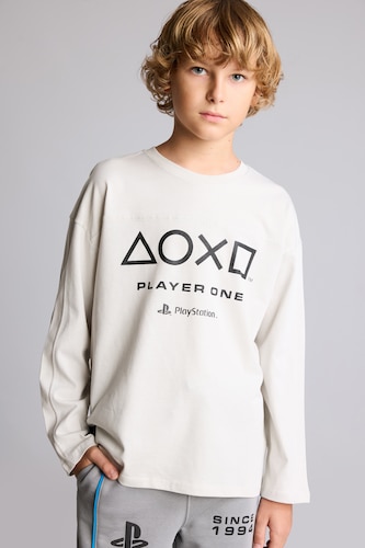 Young Boys - Teen Boys Stone Oversize Fit Long Sleeve T-Shirt