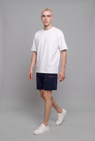 Men NAVY Relaxed Fit Elastic Waist Shorts