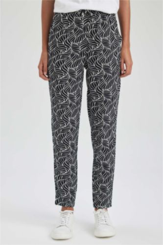 FEMME Noir Pantalon Viscose Avec Poches