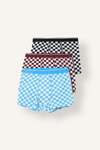 Young Boys - Teen Boys Blue Boy 3 piece Plaid Boxer