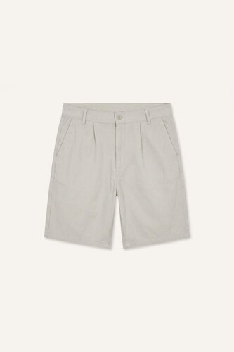 Relaxed Fit Beige 100% Cotton Bermuda Shorts