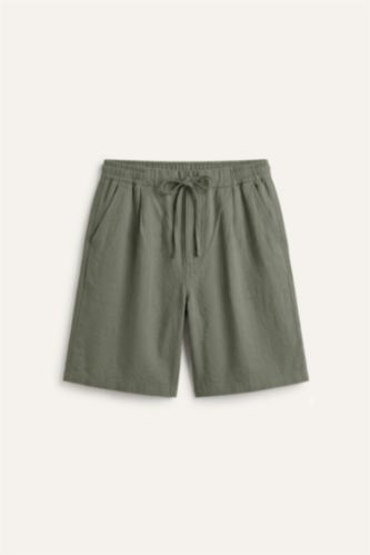 Erkek Açık Haki Relaxed Fit Bermuda Şort