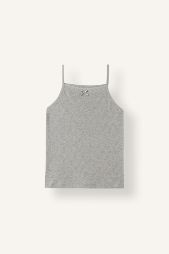 Girl 2-Pack Basic 100% Cotton Thin-Strap Tank Tops with Bow Detail