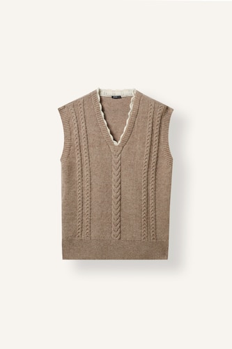 WOMAN Beige Relax Fit V-Neck
