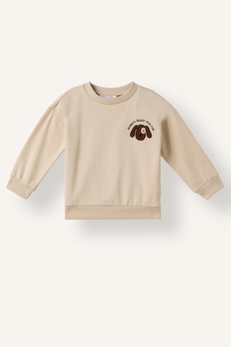 Baby Boy 100% Cotton Oversize Animal Print Lightweight Sweatshirt Fleece Lining