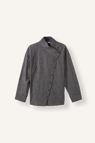 Blouse à texture froissée avec boutons asymétriques Coupe régulière