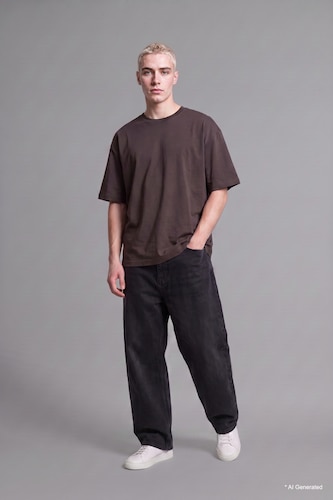 Men Black Super Baggy Fit 100% Cotton Black Trousers