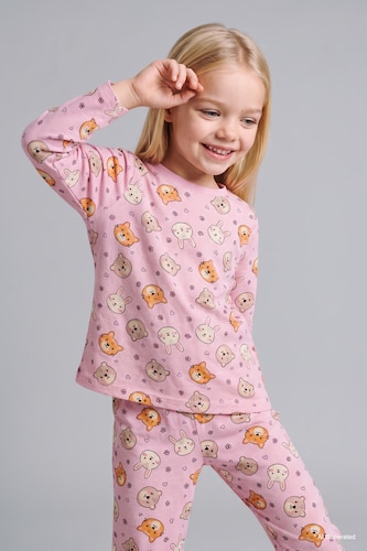 BABY GIRL Ecru Baby Girl 100% Cotton 2 Piece Pyjama Set