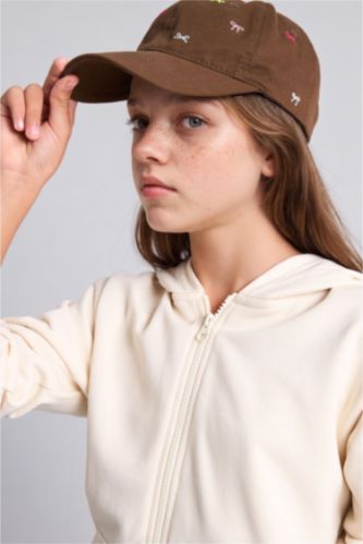 GIRLS & TEENS Dark Brown كاب بناتي قطن