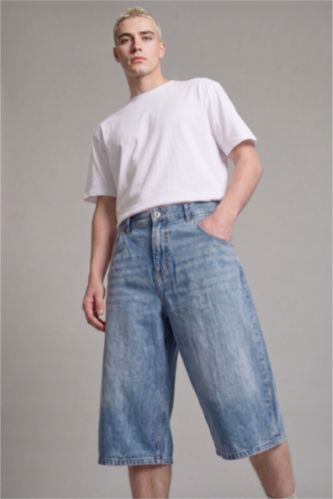 MAN Blue Baggy Fit Denim Shorts