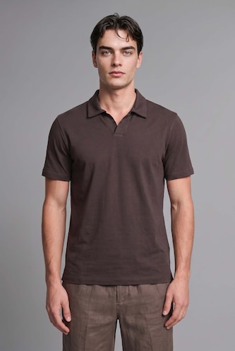 MAN Brown Regular Fit Short Sleeve Polo T-Shirt
