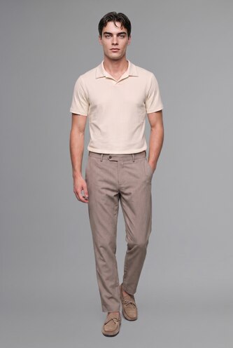 MAN Ecru Regular Fit Short Sleeve Polo T-Shirt