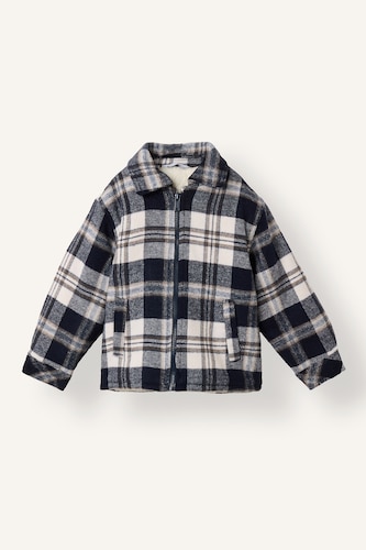 Baby Boys NAVY Oversize Fit Flanel Plaid Long Sleeve Shirt