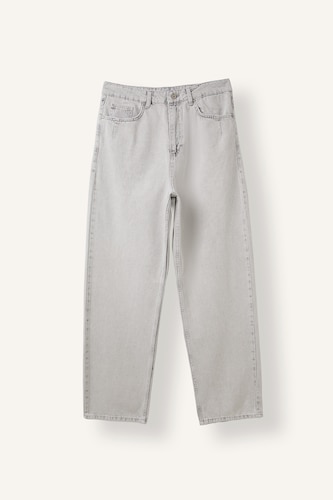 Men Light Grey Baggy Fit Trousers