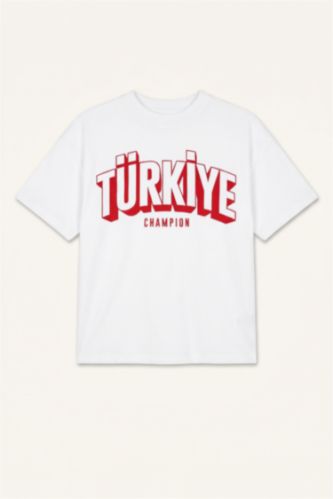 Erkek Bebek Beyaz Türkiye Baskılı Tişört Erkek Bebek