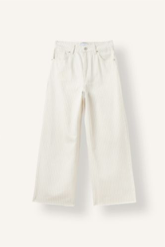 Kadın Kırık Beyaz Culotte Gabardin Pantolon