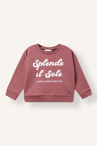 Baby Boys Light Bordeaux Oversize Fit Slogan Sweatshirt