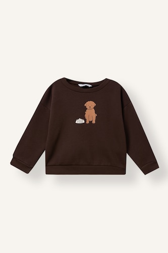 Baby Boys Brown Oversize Fit Animal Print Sweatshirt