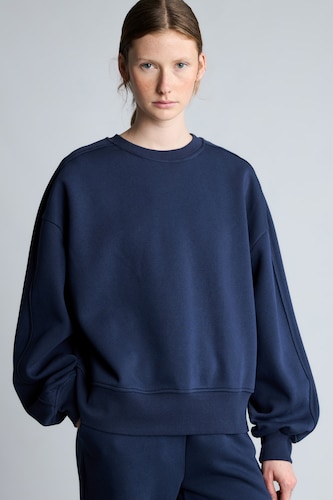 Sweatshirt oversize uni épais à col rond