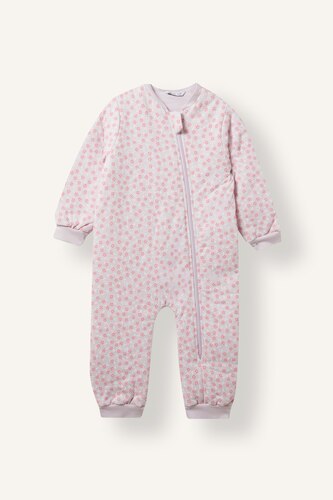 Baby Girls Pink Woman Crew Neck Printed Jumpsuit
