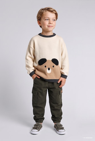 Pantalon de Jogging épais basique 100% coton avec poches cargo pour bébé garçon