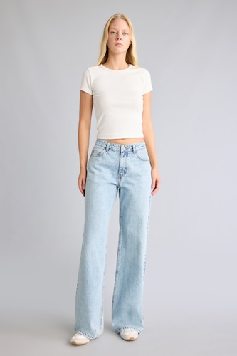Low Rise Wideleg Düşük Bel Jean