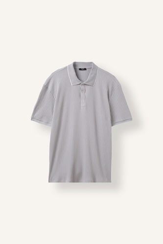 Erkek Gri Regular Fit Fitilli Polo Tişört