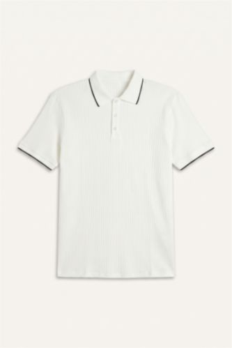 Erkek Kırık Beyaz Regular Fit Polo Tişört