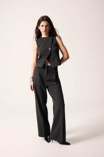Әйелдерге Антрацитті меланж Wide Leg шалбар