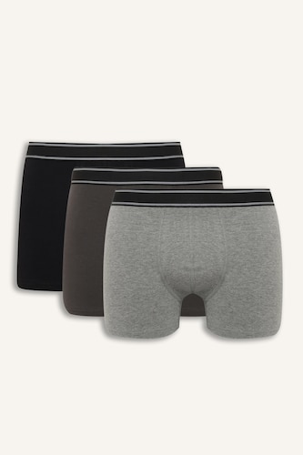 Erkek Siyah Regular Fit Normal Bel 3'lü Boxer