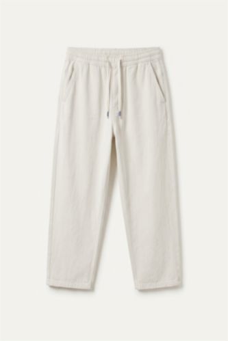 Men White Baggy Fit Trousers
