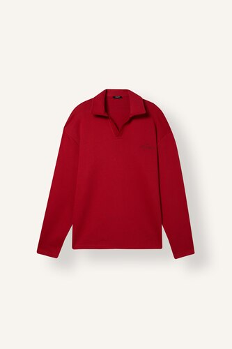 Boxy Fit Pique Sweatshirt