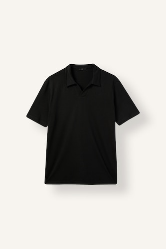 Erkek Siyah Regular Fit Düğmesiz Basic Polo Tişört